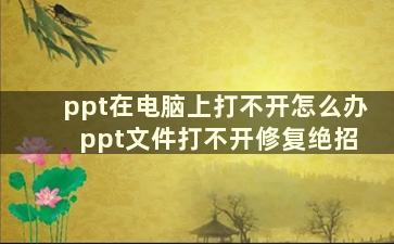 ppt在电脑上打不开怎么办 ppt文件打不开修复绝招